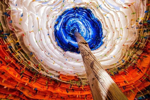 Milky Roof of Tibetan Building